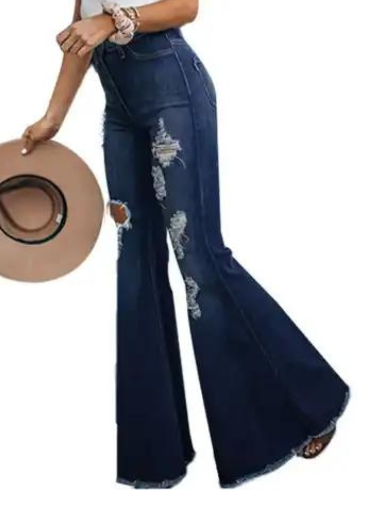 Women's high waist flares jean